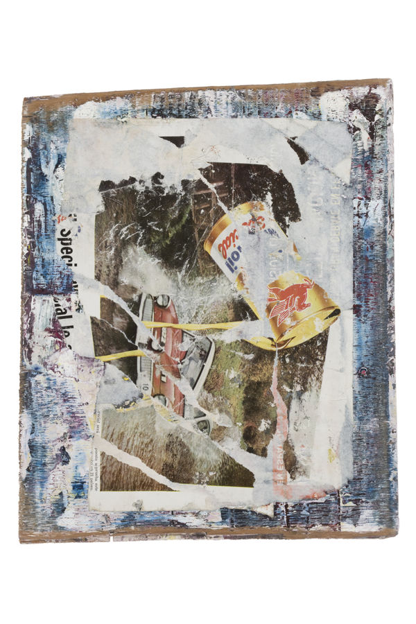 Danilo Dueñas Special Pegaso, 2010 collage and painted sanded wood 31 x 26.5 cm 12 3/16 x 10 6/16 ins