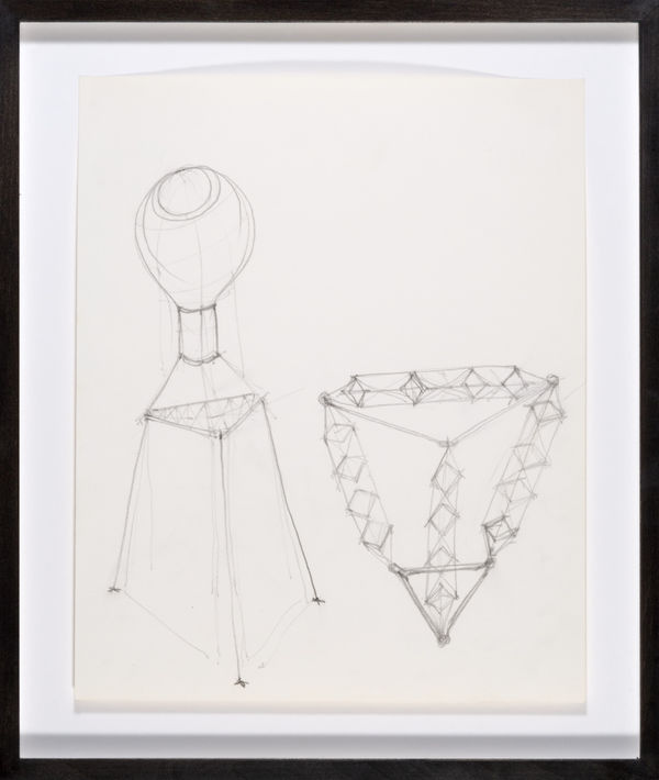 Gordon Matta-Clark Sky Hook (study for a balloon building), 1978 pencil on paper 28 x 23 cm 11 1/16 x 9 1/16 ins