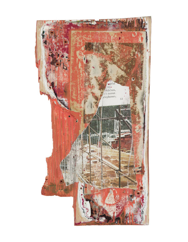 Danilo Dueñas Out of the woods, 2013 collage and painted sanded wood 25 x 14 cm 9 13/16 x 5 8/16 ins