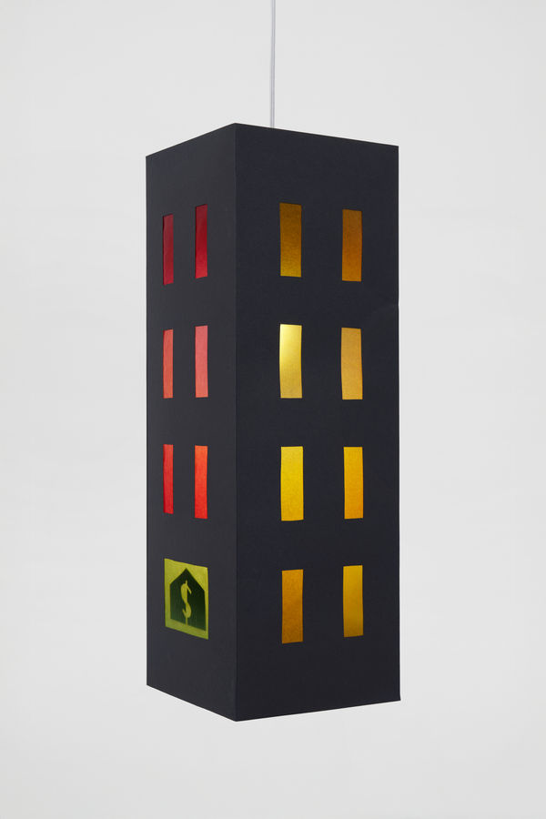 Julian Irlinger Laterne, Laterne, 2025 Cardboard, transparent paper, cable, lightbulb 60 x 20 x 20 cm 23 5/8 x 7 7/8 x 7 7/8 in