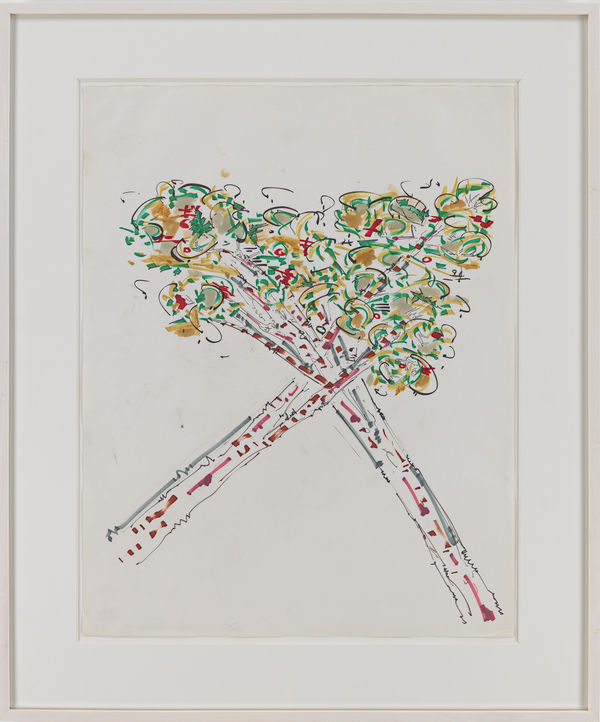 Gordon Matta-Clark Crossed Trees, 1972-1973 pencil , ink and marker on paper 61 x 47.9 cm 24 1/16 x 18 13/16 ins