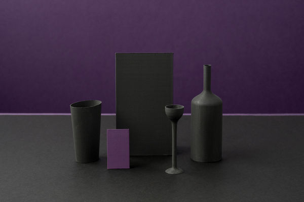 Olena Zubach, Still Life with Black and Magenta Rectangles, 2025