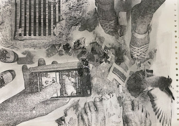 Daniel Franzén / E, Monotype Image Transfer 4