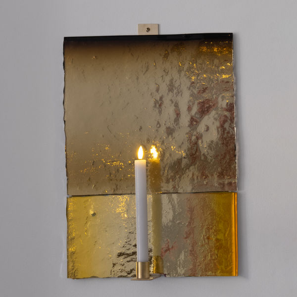 lampett, spegelglas, levande ljus