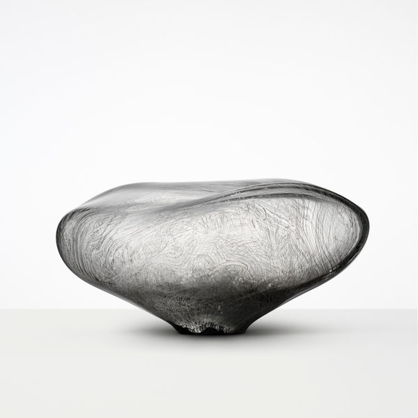 glasobjekt, svampformad, grå