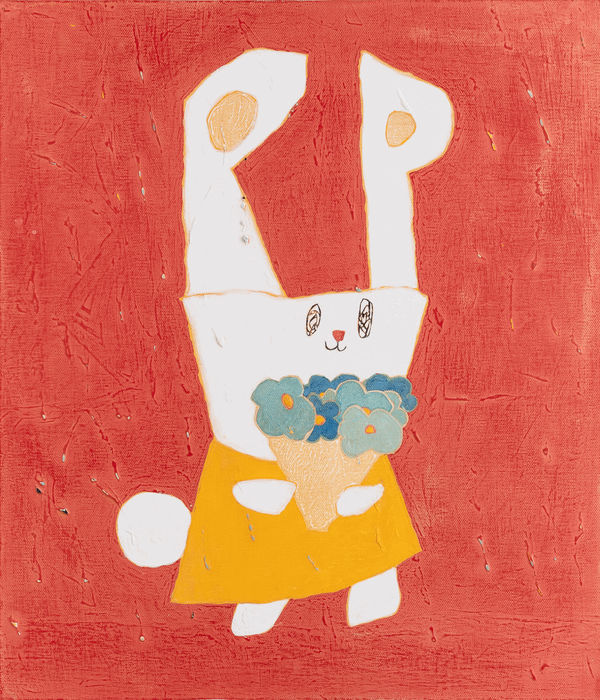 Noritoshi Mitsuuchi, untitled short stories: Rabbit with Flowers, 2020