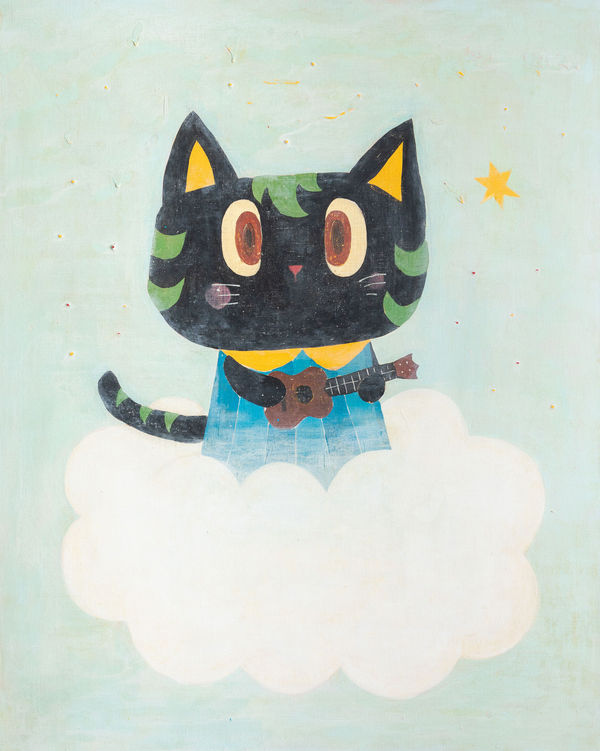 Noritoshi Mitsuuchi, untitled short stories: Cat playing Guitar, 2021