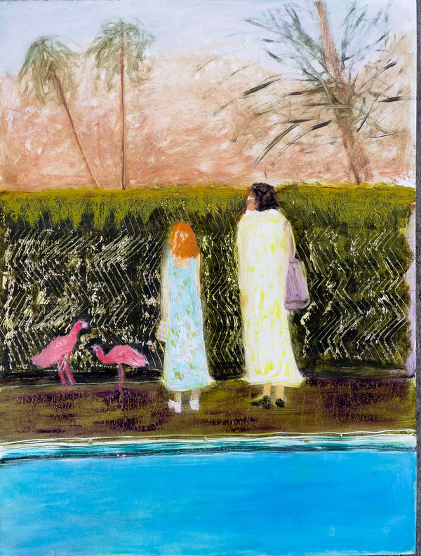 Megan Magill Meeting of the Water Nymphs, 2023 Oil and Oil Stick on Panel 18 x 24 x 1 in.