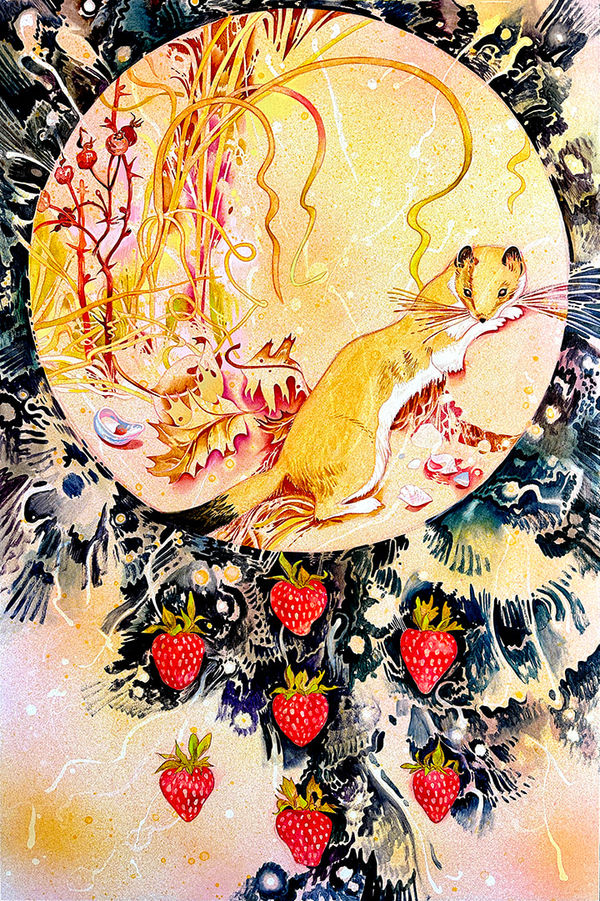 Hilary Irons - Strawberry Stoat Globe, 2023