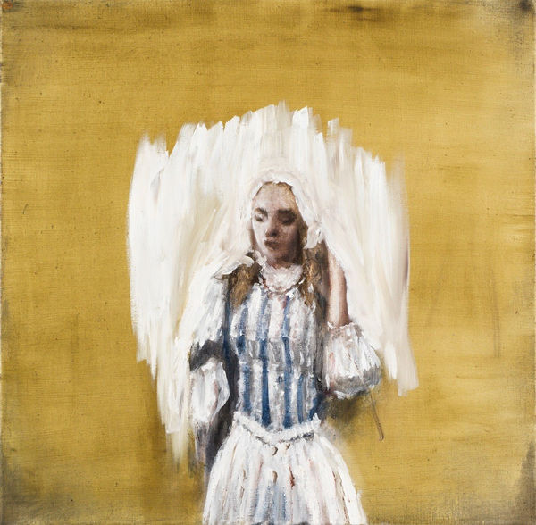 Woman in Striped Clothes