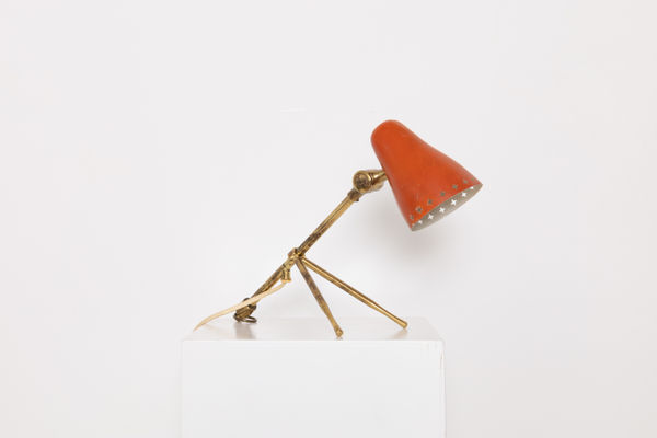 Boris Lacroix, Adjustable perforated table/wall lamp, c.1940s