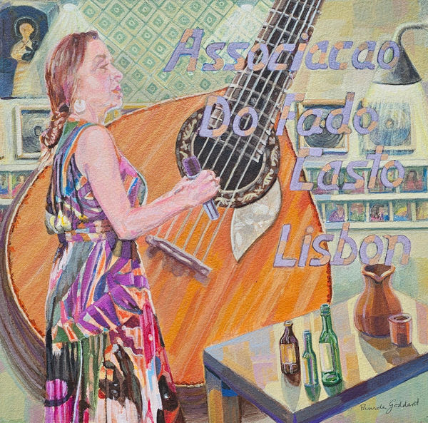 Pamela Goddard Musical Evening Acrylics on watercolour paper 30 x 30 cm Framed 33 x 33 cm