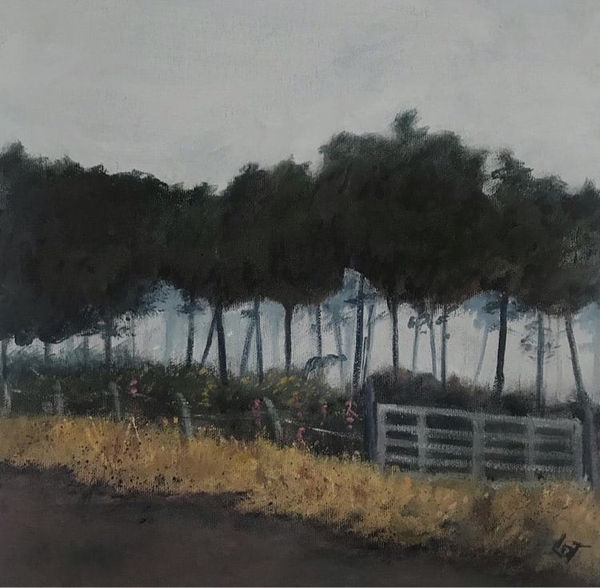 Lorraine Taylor The Secret of the Woods Oil 30 x 30 cm Framed 34 x 34 cm