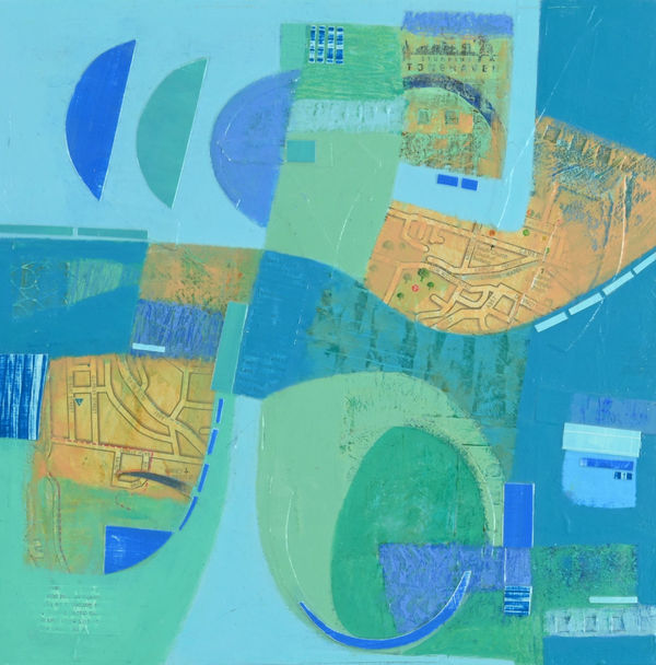 Kathryn McFarlane Moments of Clarity Acrylic & mixed media 30 x 30 cm Framed 33 x 33 cm