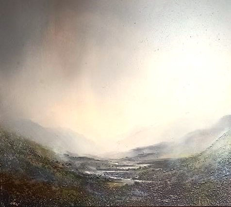 Peter Dworok Torridon Oil on board 25 x 25 cm Framed 35 x 35 cm