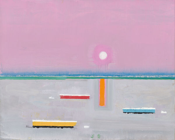 Abstracted painting of a sunset