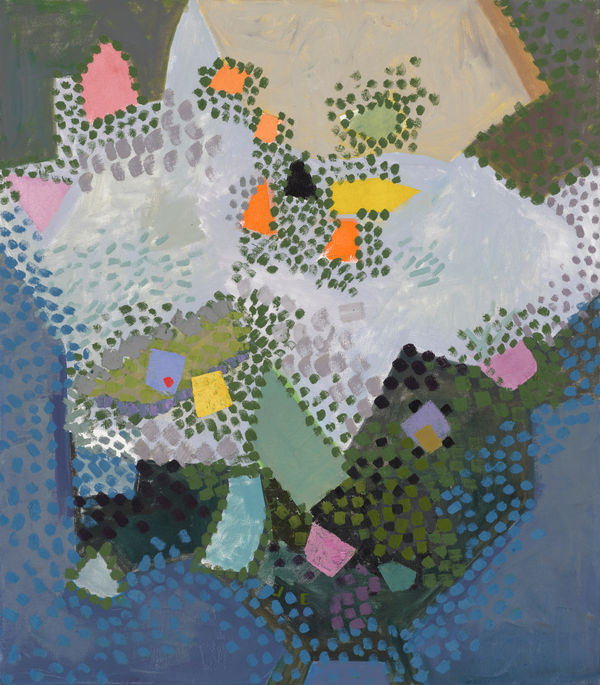 Abstracted painting of botanical subjects