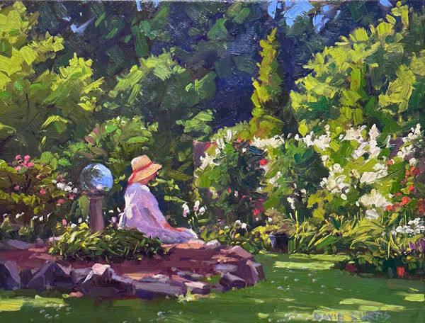 David P. Curtis (1950-2021), Woman in Garden