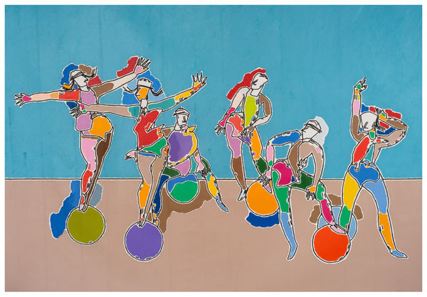 Harold Cohen, First Athletes, Athlete Series, 1986