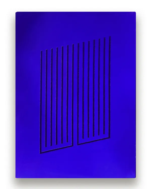 Hoa Dung Clerget, Embroidery (Judd), Blue, Number 3, 2019-2020
