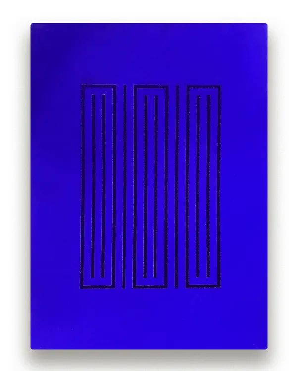 Hoa Dung Clerget, Embroidery (Judd), Blue, Number 5, 2019-2020