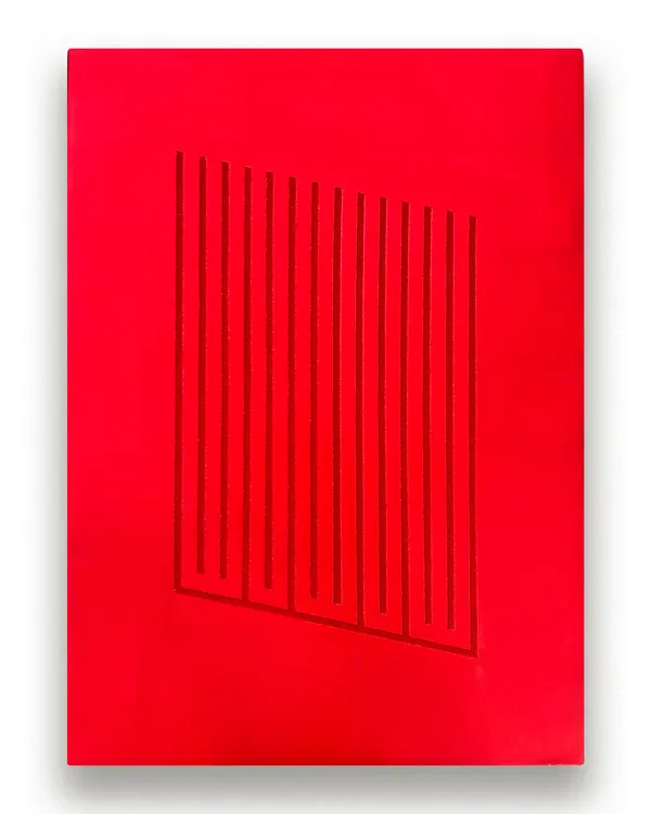 Hoa Dung Clerget, Embroidery (Judd), Red, Number 1, 2019-2020