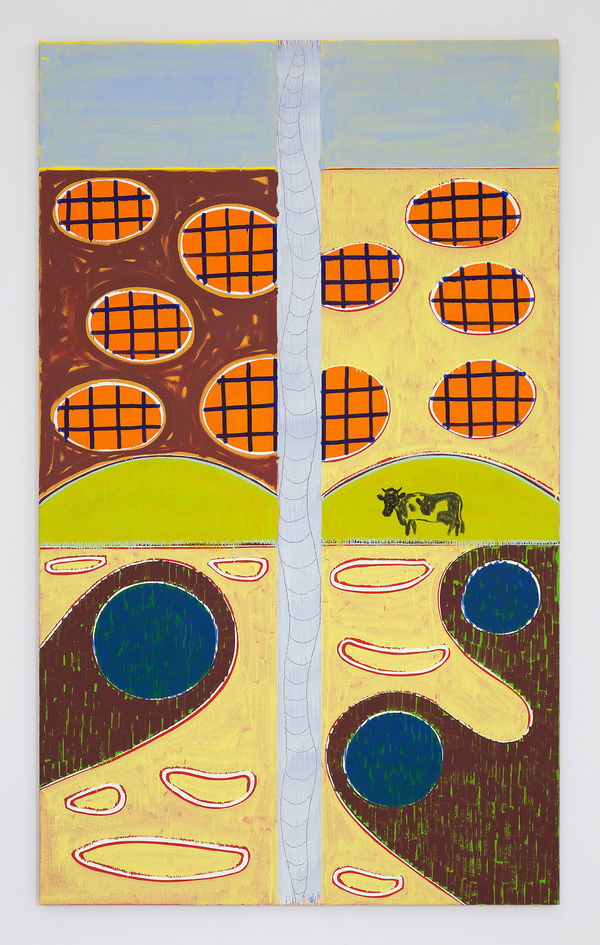 Joshua Abelow, Worm Painting with Cow (Day), 2023