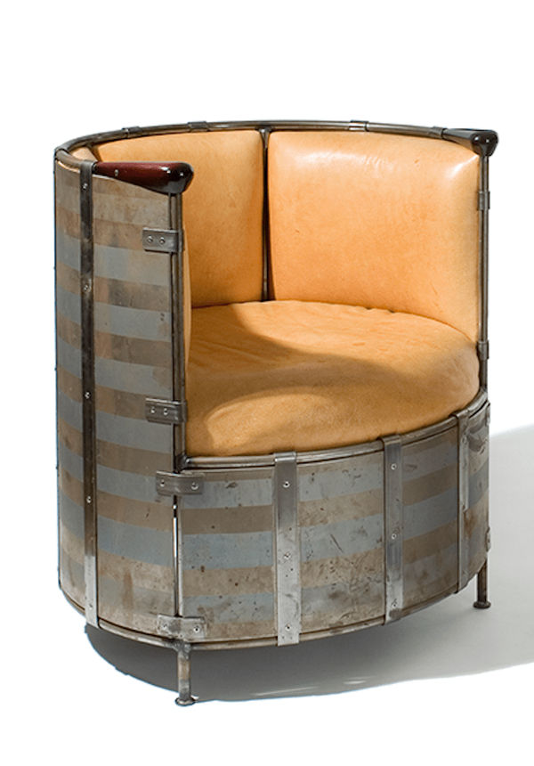 Mats Theselius, 'Älgskinnsfåtöljen' Barrel Chair, 1991