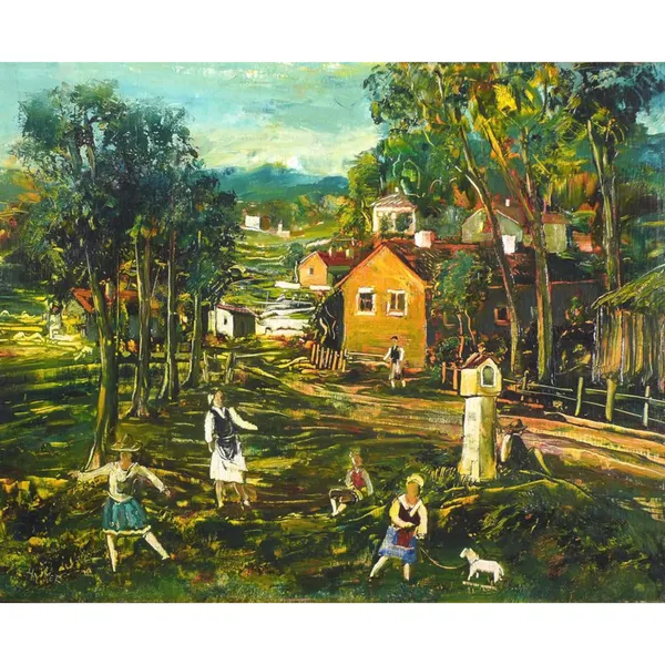 Ernst Huber, Dorfidylle, um 1935