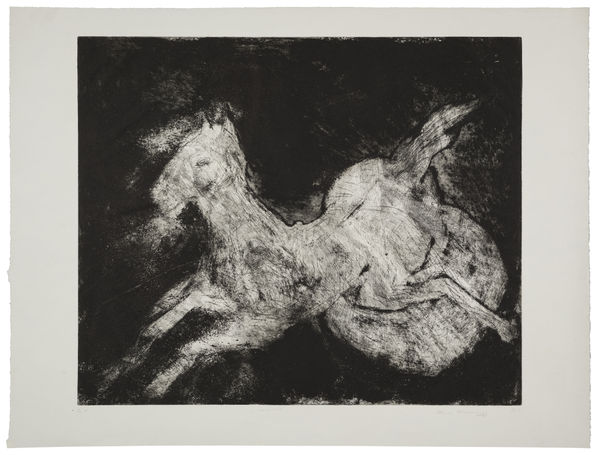 Therese Eisenmann, Pferd und Mond - Pferd verlässt den Mond, Blatt V, 2. Zustand, II/3, 1998