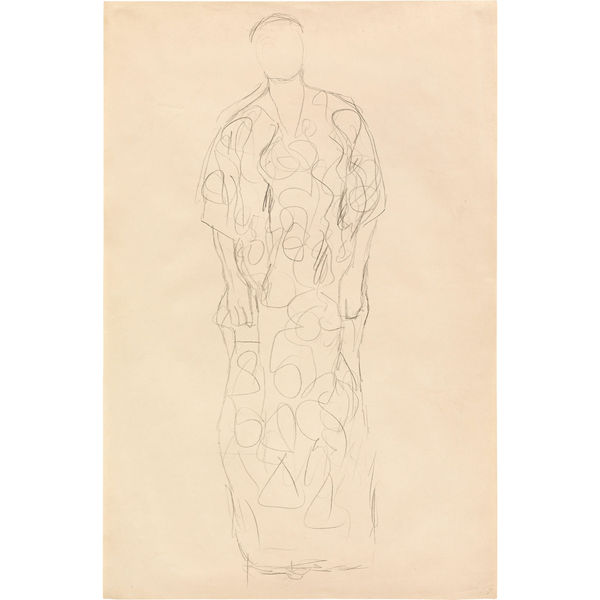 Gustav Klimt, Studie für Bildnis Friederike Maria Beer (Novotny-Dobai Nr. 196), "Stehend von vorne", 1916