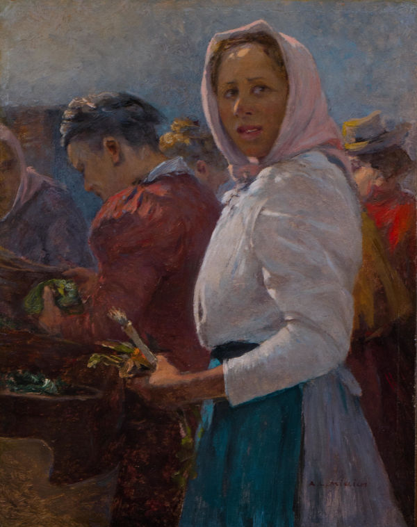 Alphons Leopold Mielich (Mielichhofer), Frau am Markt