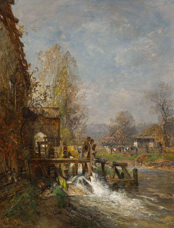 Emil Jakob Schindler, „Mühle bei Friesach“, 1884/1886