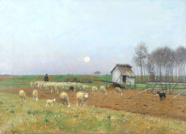 Eugen Jettel, Heimkehr der Schafherde, um 1890