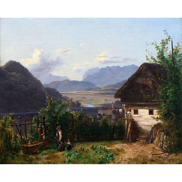 Friedrich (Fritz) Reinhold, Landschaft mit Bauernhof, 1840
