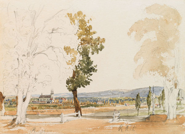 Rudolf von Alt, Raigern an der Kaiser-Ferdinand-Nordbahn (Studie), 1838