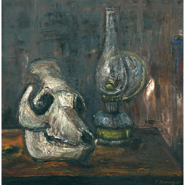 Ferdinand Stransky, "Tierkopf mit Lampe", 1974