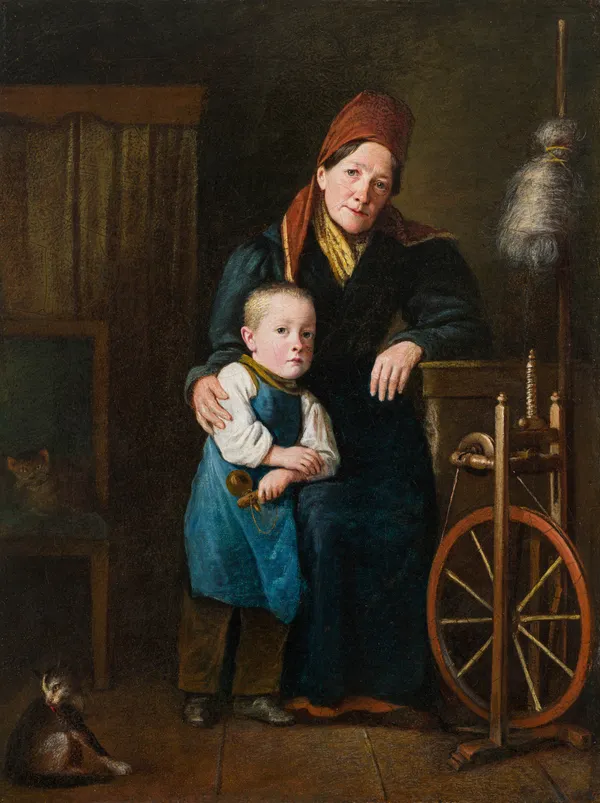 Michael Neder, Großmutter und Enkel, 1848