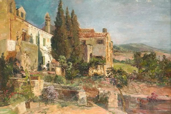 Marie Egner, In the monastery garden (motif from Italy), around 1895