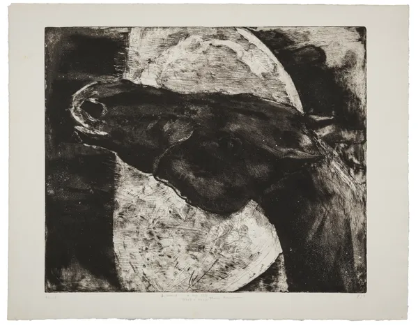 Therese Eisenmann, Pferd und Mond Blatt I, II/3., 4. Zustand, 1997-08-07