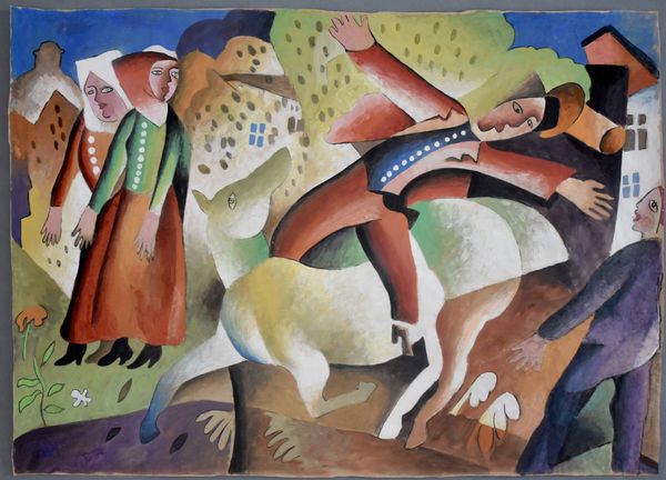 BÉLA KÁDÁR, Village Horse and Rider, ca. 1920