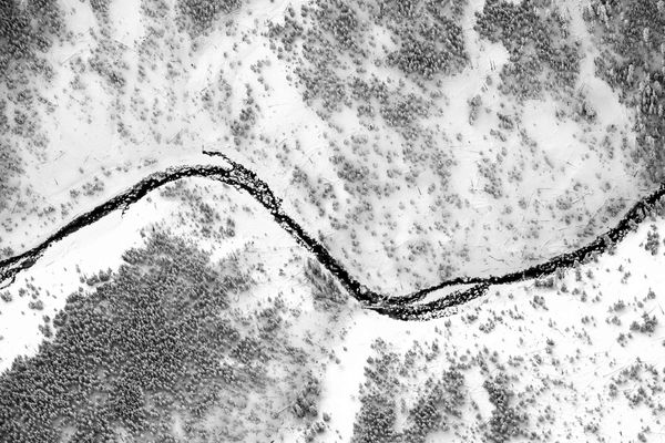 Tuck Fauntleroy aerial photograph spring runoff buy here Gilman Contemporary art gallery Sun Valley Idaho