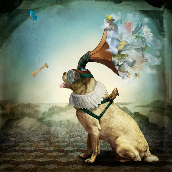 Maggie Taylor surrealist photography dog and bone buy at gilman contemporary