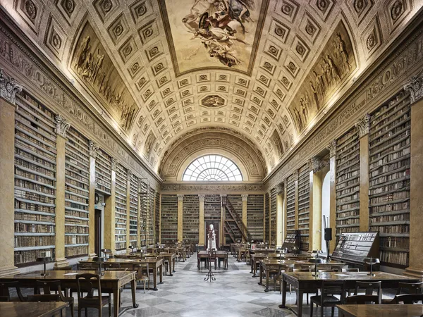 old world Library in Parma, Italy