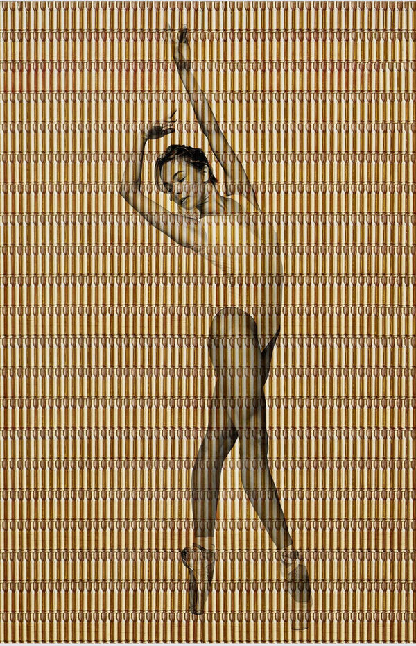 Photography by Felipe Jacome Ukranian ballet dancer printed on bullet casings available Gilman Contemporary