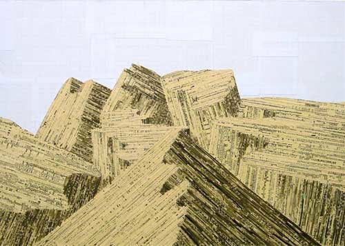 Broken Ground, 2002 Financial Times and graph paper on board 25 x 35.5 cm 10 x 14 in