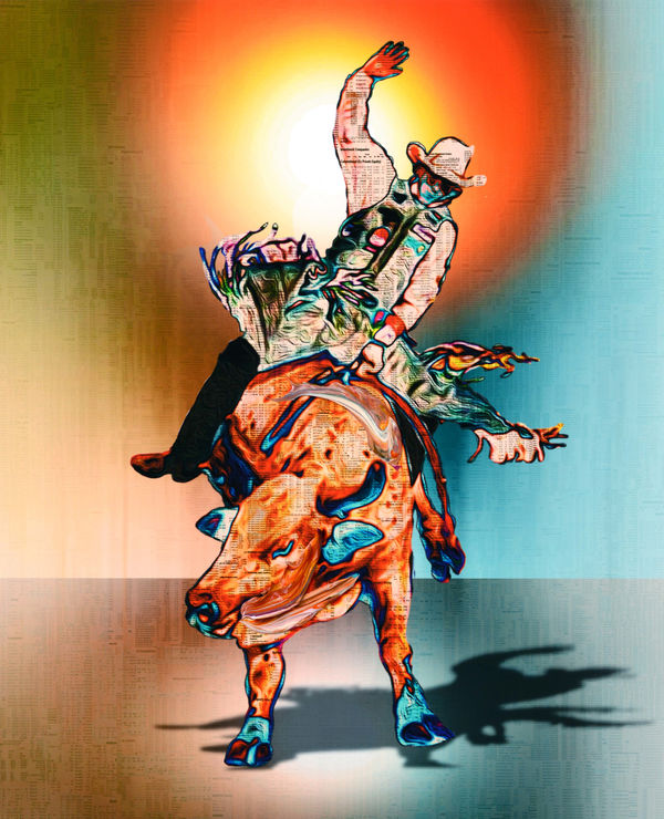 Minotaur 2, 2015 Archival inkjet print with hand-painting in acrylic on Hahnemüle Photo Rag Bright White 310 gsm paper dry mounted to 1.5mm aluminium 74.6 x 60 cm 29 1/2 x 23 1/2 in