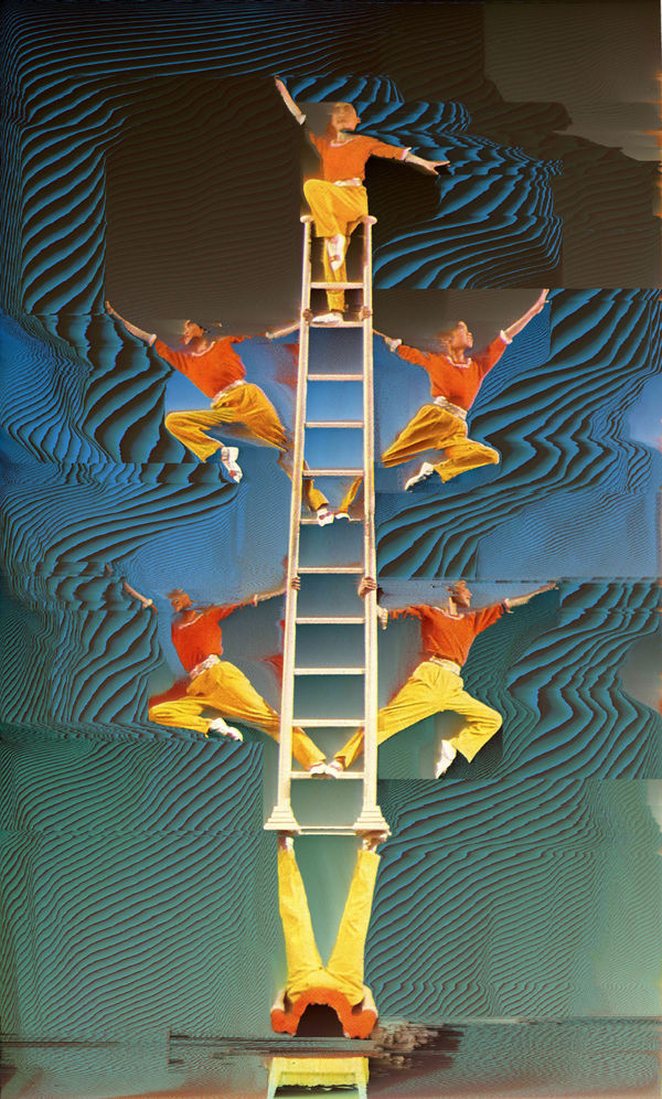 Juggling Weighty Properties with the Feet, 2017 Giclee on canvas 100 x 60 x 2 cm 39 1/2 x 23 1/2 x 1 in