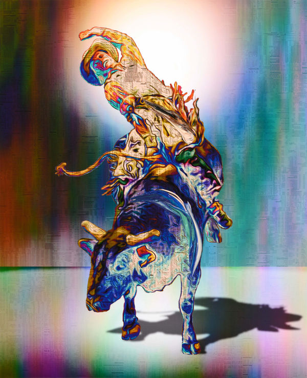 Minotaur 5, 2015 Archival inkjet print with hand-painting in acrylic on Hahnemüle Photo Rag Bright White 310 gsm paper dry mounted to 1.5mm aluminium 74.6 x 60 cm 29 1/2 x 23 1/2 in