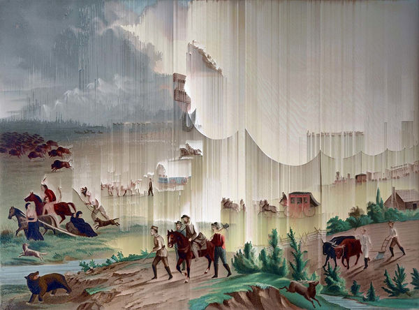 Manifest Destiny (after John Gast, c. 1872), 2017 Giclée on canvas 37 x 50 cm 14 1/2 x 19 1/2 in